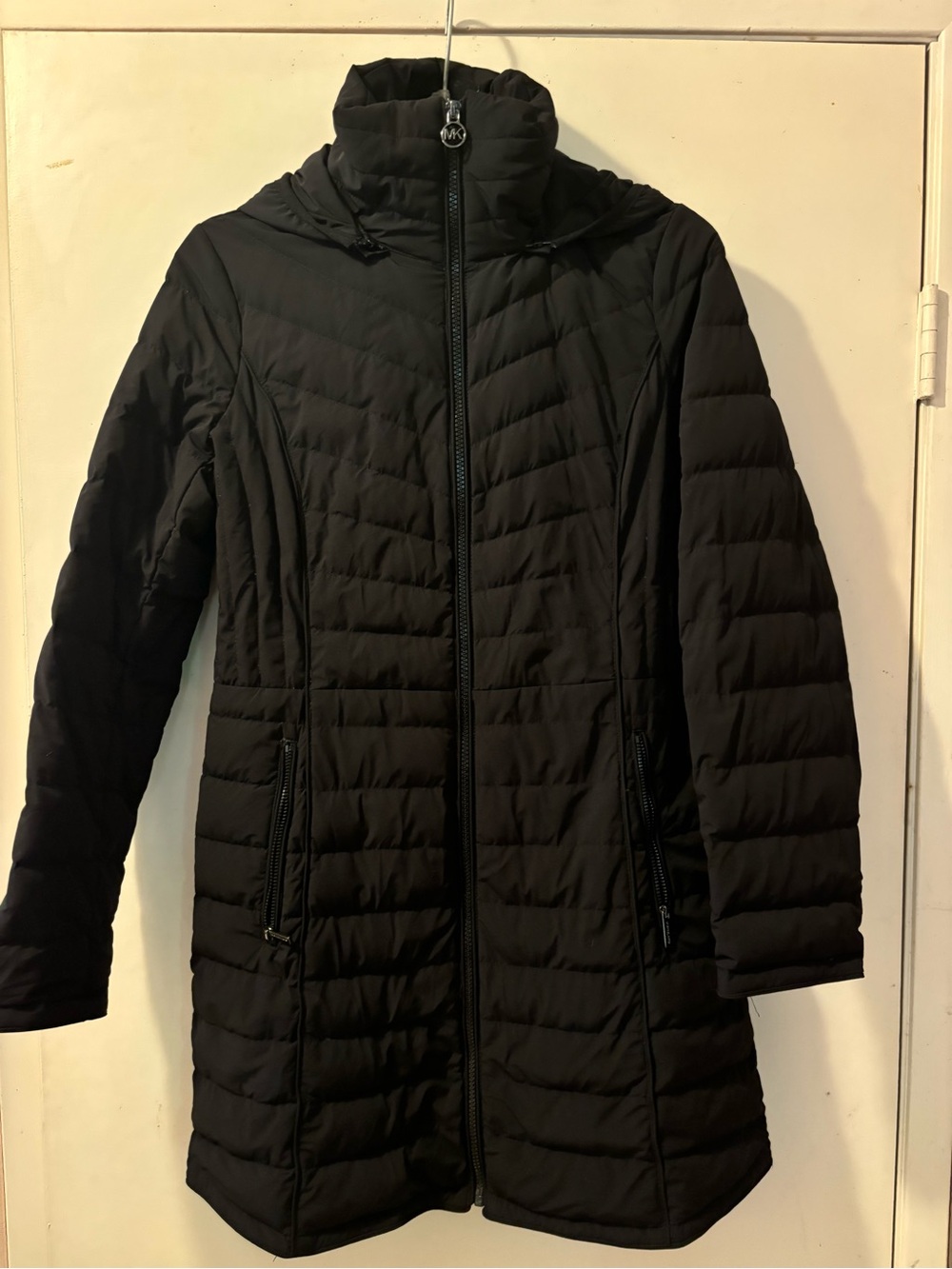 Michael Kors Packable Down-Fill Hooded Black Quilted Puffer Coat, Women’s Small